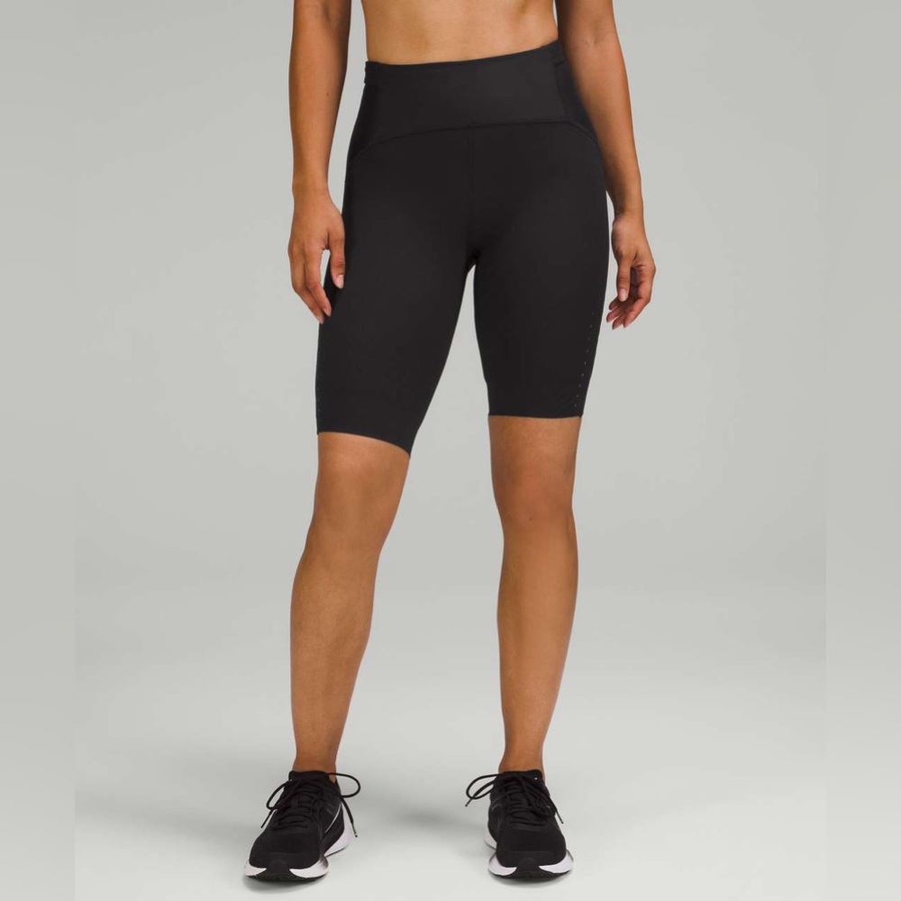 Lululemon womens 2 black SenseKnit running HR short 10” performance tight nwt